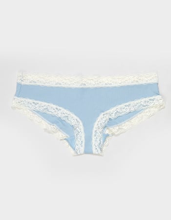 FULL TILT Rib Lace Trim Cheeky Panties Primary Image