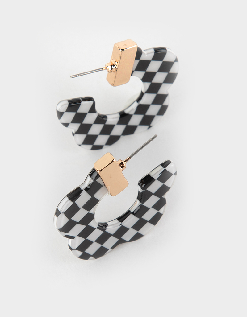 FULL TILT Checkered Hoop Earrings image number 2