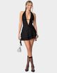 EDIKTED Shredded Backless Halter Mini Dress image number 5