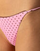 DAMSEL Polka Dot/Stripe Reversible Texture Tie Side Cheeky Bikini Bottoms image number 6