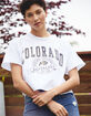 THE ORIGINAL RETRO BRAND University of Colorado Buffalo Womens Crop Tee image number 1