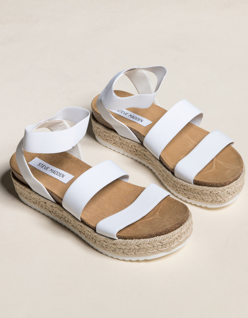 STEVE MADDEN Kimmie White Flatform Espadrille Sandals image number 0