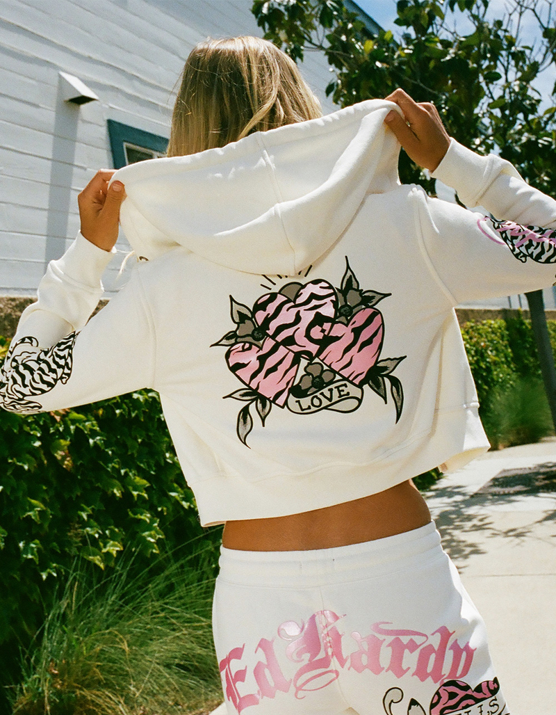 ED HARDY Love Kills Slowly Womens Zip-Up Hoodie image number 0