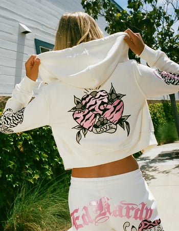 ED HARDY Love Kills Slowly Womens Zip-Up Hoodie Primary Image
