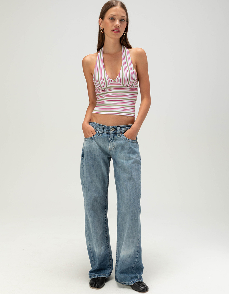 FULL TILT Womens Stripe Halter Top image number 1