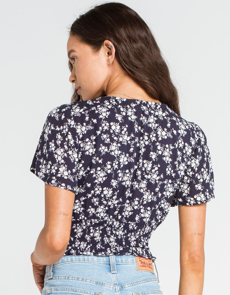 SKY AND SPARROW Flutter Sleeve Smock Waist Womens Top image number 2