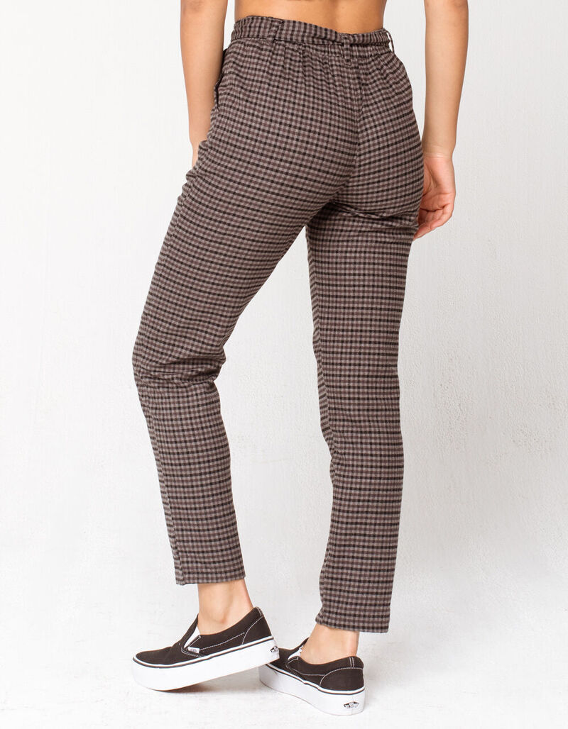 SKY AND SPARROW Knit Tie Waist Womens Pants - BLKGR - 359951127