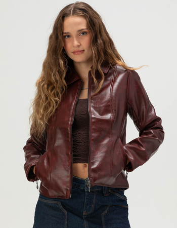 BDG Urban Outfitters Womens Fitted Faux Leather Jacket Primary Image