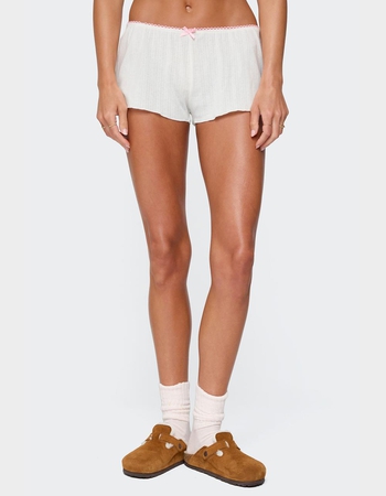 EDIKTED Linny Contrast Pointelle Shorts Primary Image