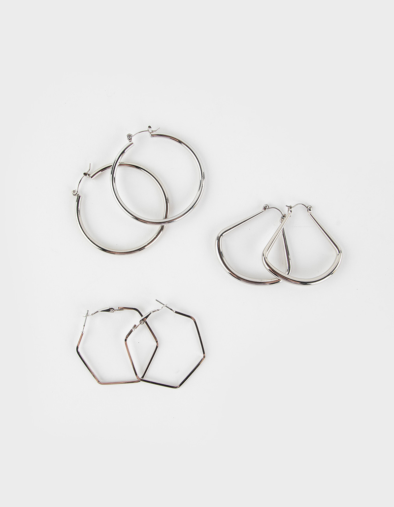 FULL TILT 3 Pack Large Hoop Earring Set image number 0