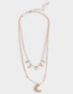 FULL TILT Dainty Moon Colored Stone Layered Necklace image number 1