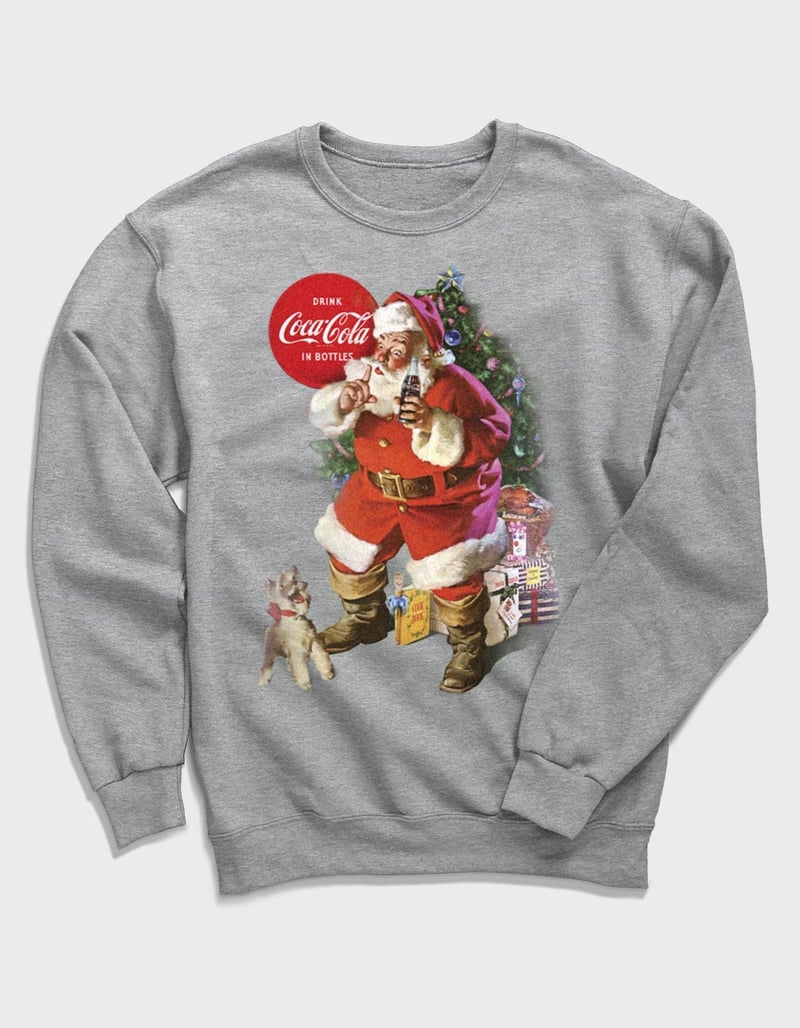 COCA-COLA Santa Puppy Unisex Crewneck Sweatshirt image number 0