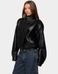 EDIKTED Jaicee High Neck Oversized Faux Leather Jacket image number 2