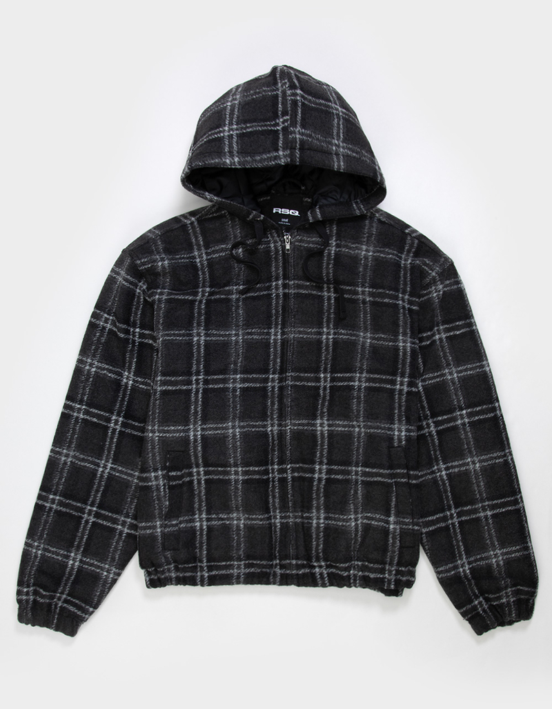 RSQ Mens Hooded Plaid Jacket image number 1
