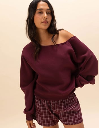 TILLYS Off The Shoulder Womens Sweatshirt Primary Image