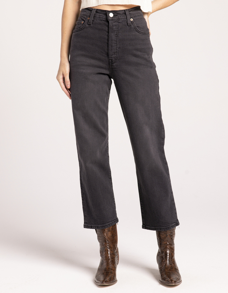 LEVI'S Ribcage Straight Ankle Womens Jeans - Black Rinse image number 1