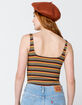 SKY AND SPARROW Stripe Cinch Womens Bodysuit image number 3