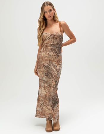 WEST OF MELROSE Womens Paisley Mesh Maxi Dress Primary Image