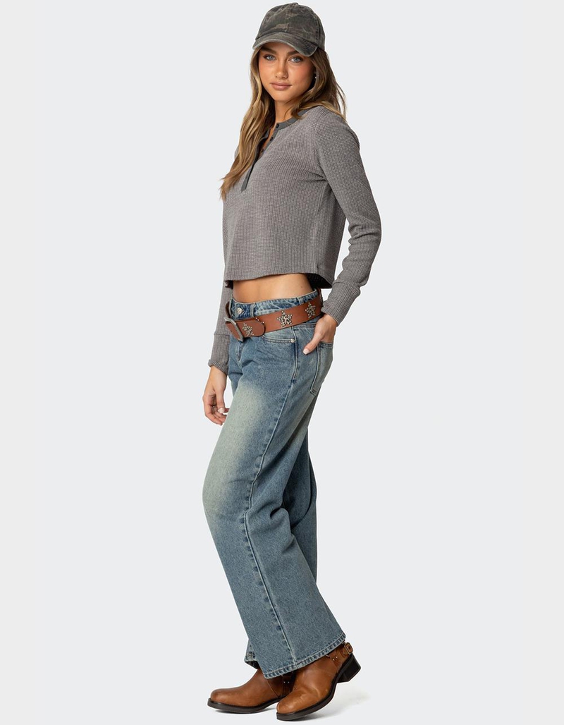 EDIKTED Ruth Henley Waffle Top image number 3