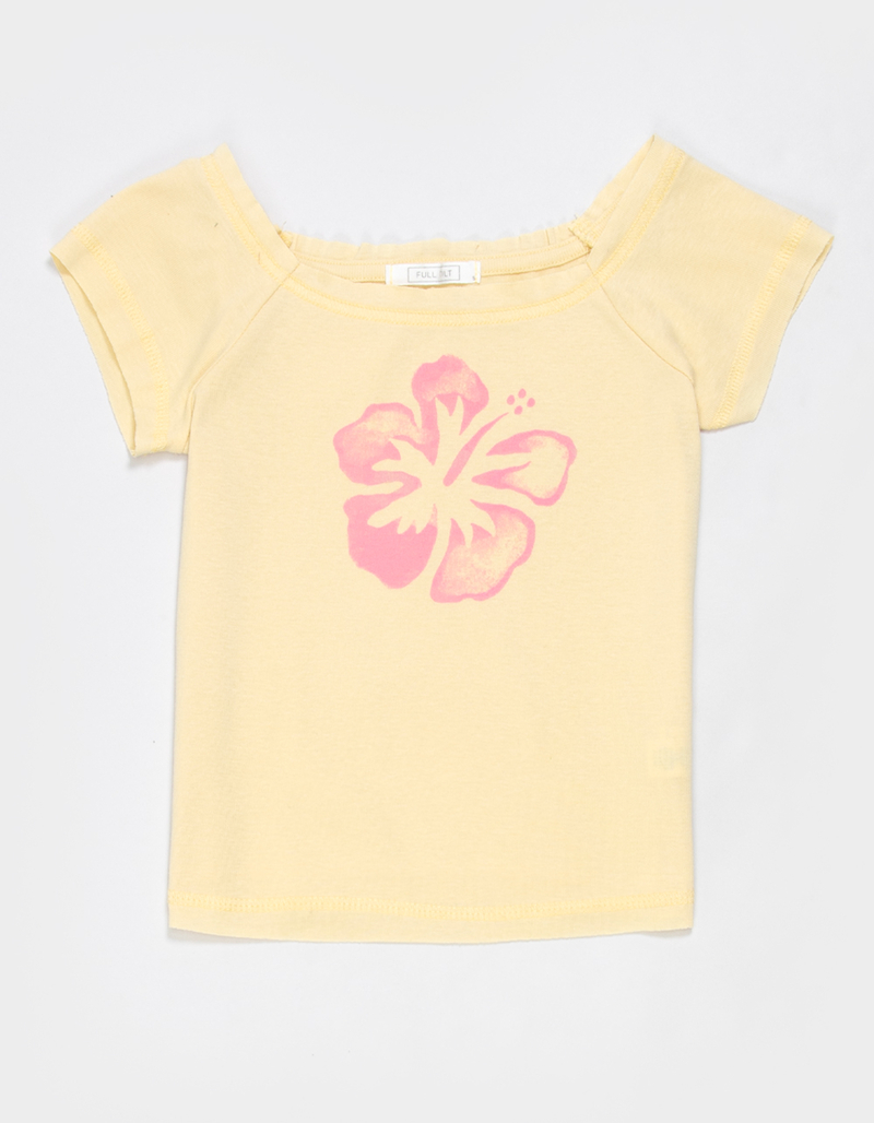 FULL TILT Hibiscus Girls Off The Shoulder Tee image number 0