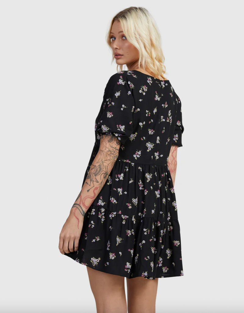 RVCA Women's A-Line Dress - Loose Fit, V-Neck, Wide Straps, Multi-Stripe With Vintage Wash