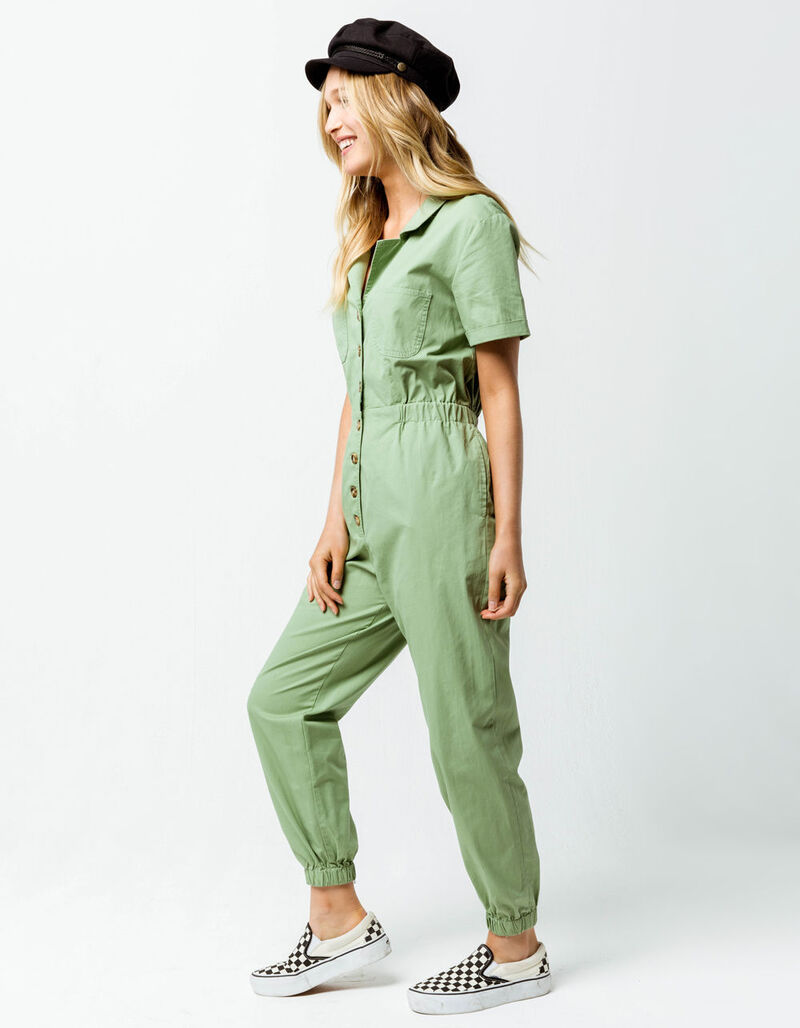 KNOW ONE CARES Utilitarian Womens Jumpsuit SAGE 354125521