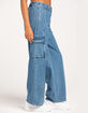 OBEY Search Womens Denim Cargo Pants image number 3