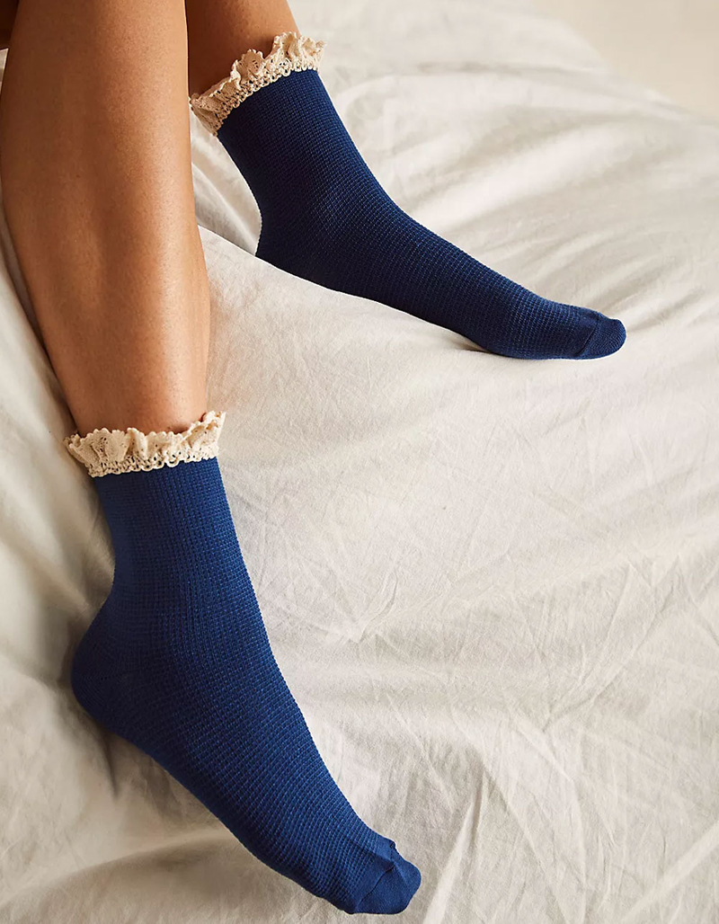 FREE PEOPLE Beloved Waffle Knit Ankle Socks image number 0