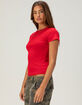 BOZZOLO Womens Rib Long Baby Tee image number 3