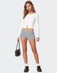 EDIKTED Gingham Scrunch Shorts image number 2