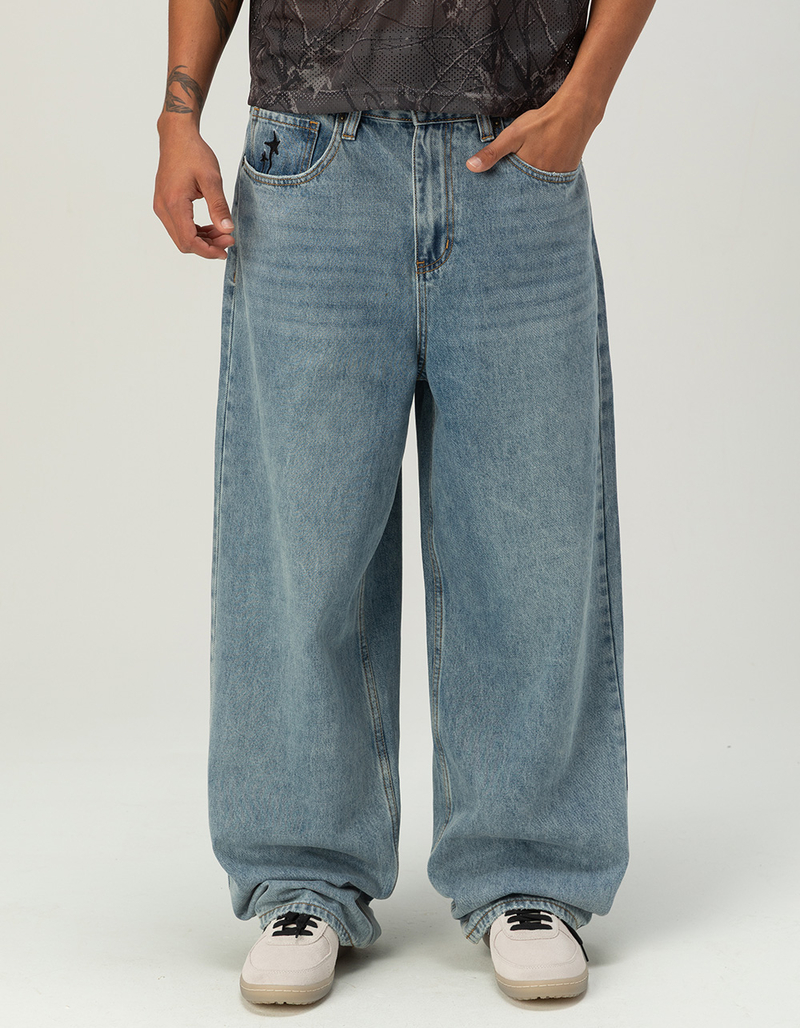 RSQ Mens Extra Baggy Embroidered Jeans image number 1