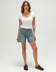LEVI'S 501 Womens Mid Thigh Shorts - Ticked And Untied image number 1