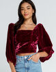FREE PEOPLE Velvet Open Back Womens Top image number 1