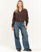 RSQ Womens Cord Raw Hem Crop Jacket image number 4