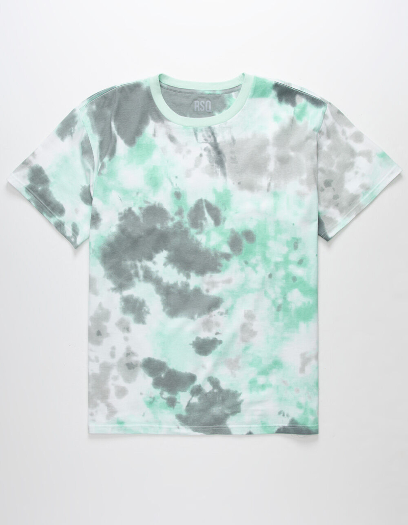 RSQ Oversized Tie Dye Mens Sage T-Shirt image number 0