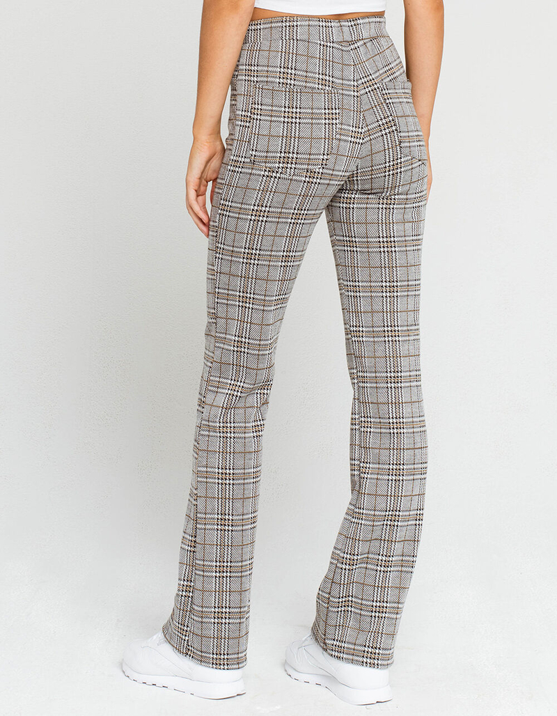 RSQ Plaid Womens Gray Flare Pants image number 3