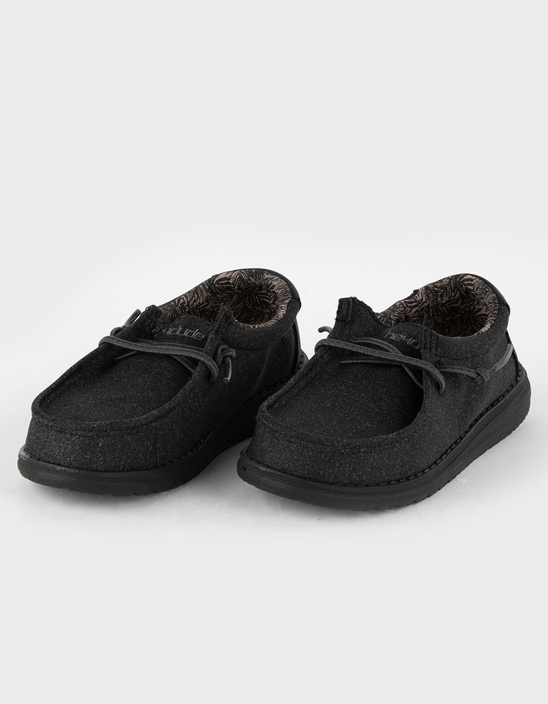 HEY DUDE Wally Youth Basic Black Boys Shoes image number 0