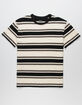 RSQ Oversized Striped Mens Black & White T-Shirt image number 2
