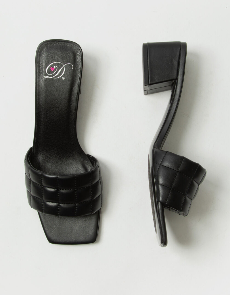 DELICIOUS Quilted Womens Block Heels image number 4