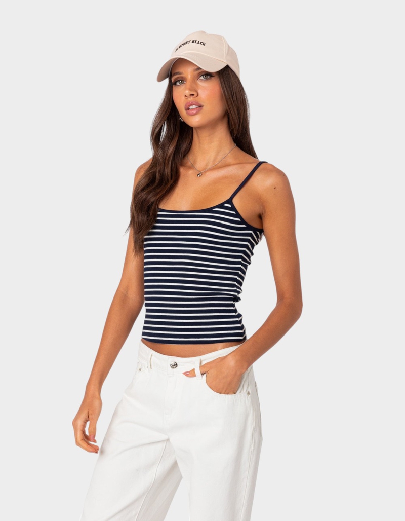 EDIKTED Gretta Striped Ribbed Tank Top image number 1