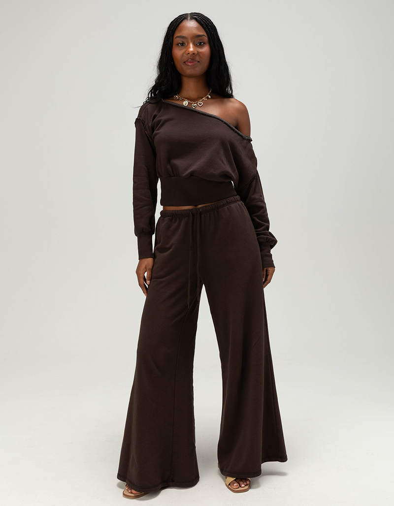 NECTAR CLOTHING Off The Shoulder Womens Long Sleeve Knit Top image number 1