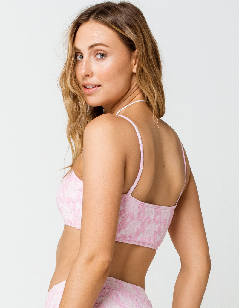 FULL TILT Textured Floral Bandeau Bikini Top image number 2
