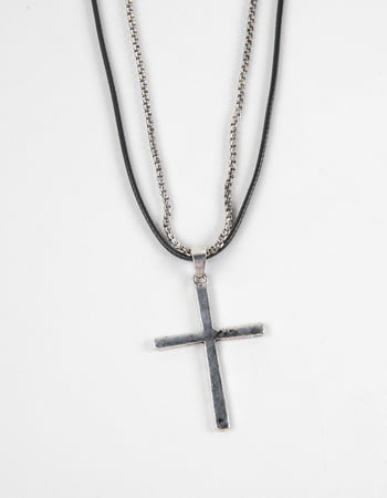 RSQ Mens Rolo Chain Cross Pendant Necklace Alternative Image
