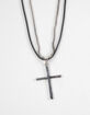 RSQ Mens Rolo Chain Cross Pendant Necklace image number 2