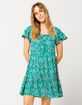 PATRONS OF PEACE Floral Teal Green Dress image number 1