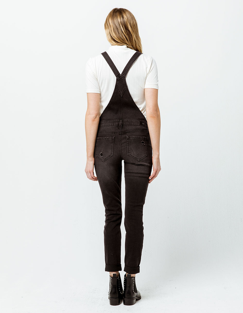 RSQ Ripped Black Womens Denim Overalls image number 2