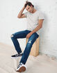 RSQ Mens Skinny Dark Vintage Flex Ripped Jeans image number 2