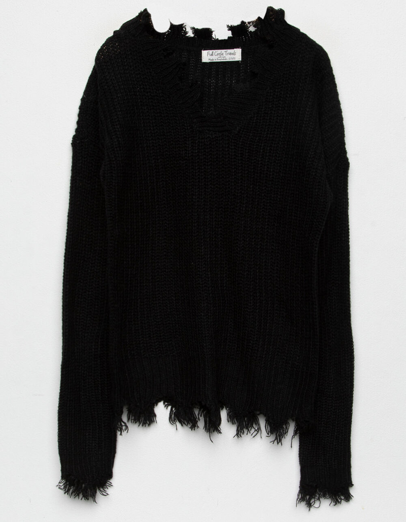 FULL CIRCLE TRENDS Distressed Girls Sweater image number 0