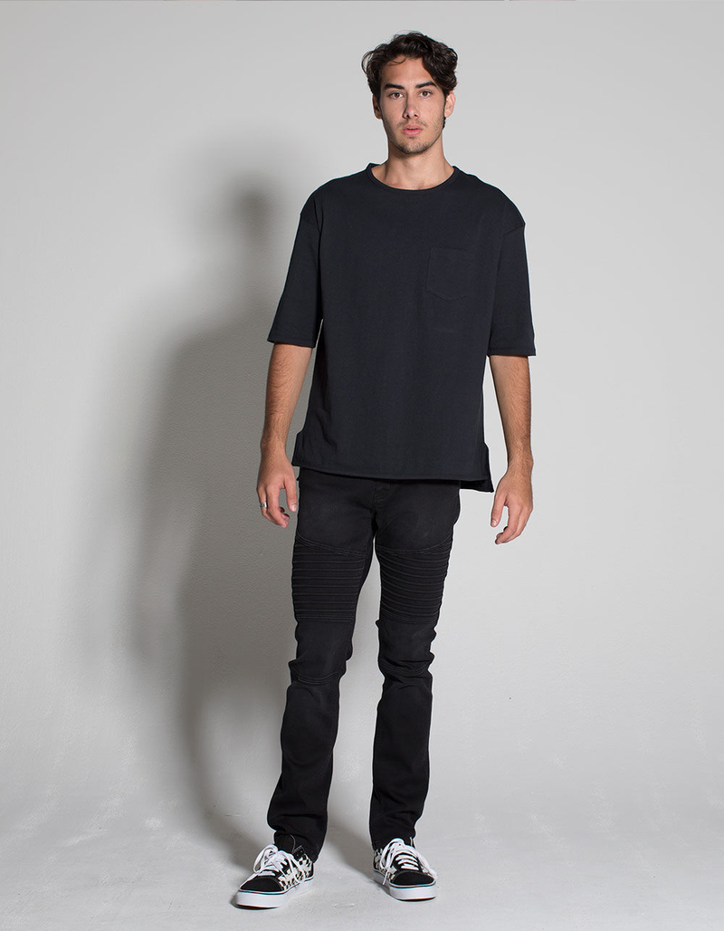 RSQ London Moto Black Mens Skinny Stretch Jeans image number 4