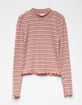 DESTINED Stripe Mock Neck Coral Girls Top image number 1